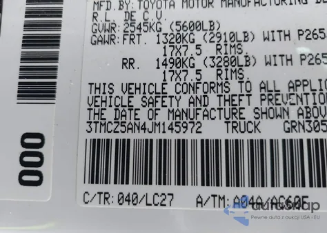 2018 Toyota Tacoma Trd Sport z USA, uszkodzony, nr VIN 3TMCZ5AN4JM145972